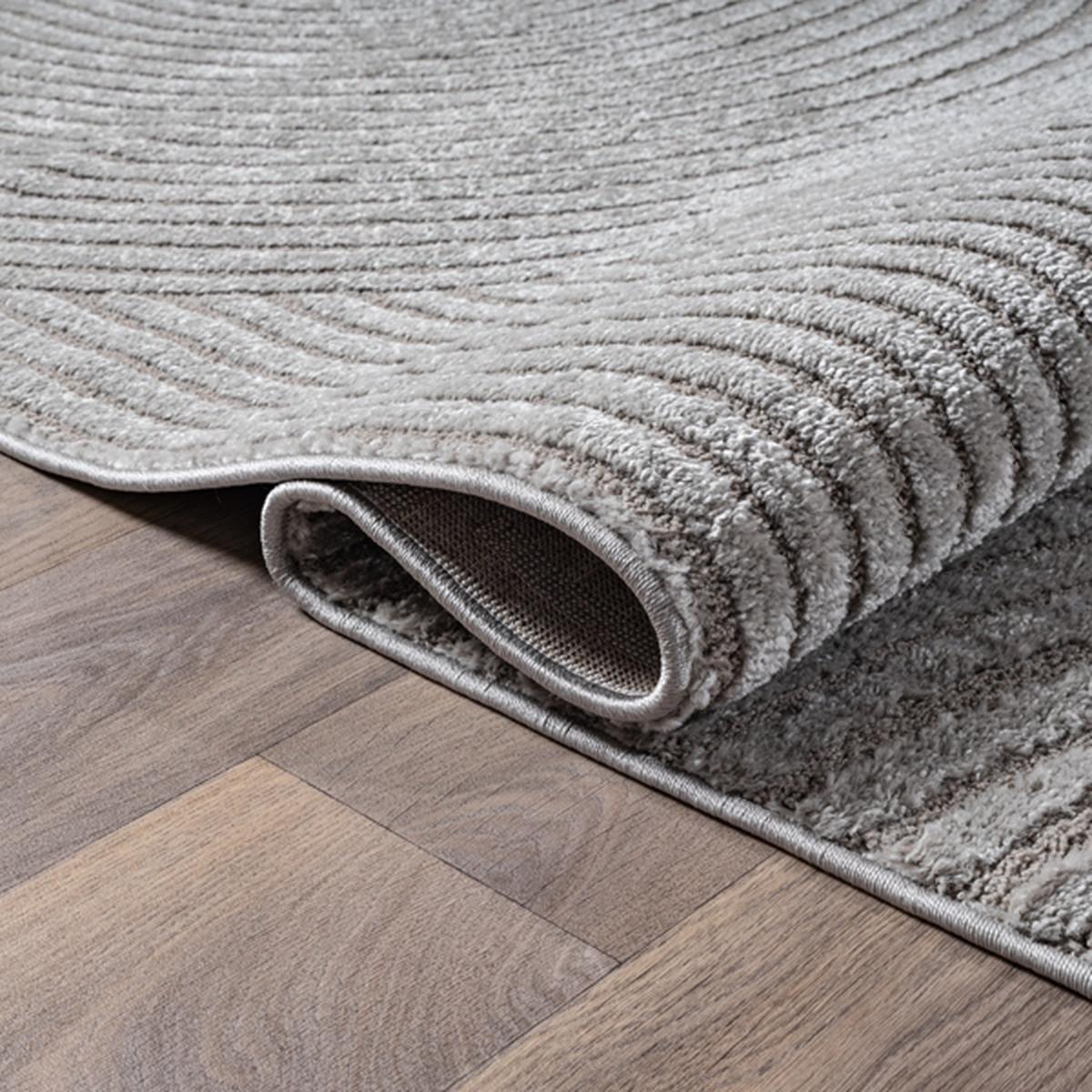 TEPPICH Kurzflor CETINA Geometrisch Polypropylen-Polyester Grau 140 x 200 cm - Grau, Textil (140/200cm) - KADIMA DESIGN
