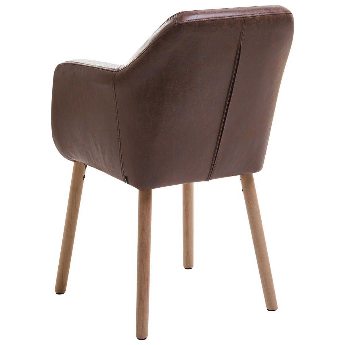 ESSZIMMERSTUHL Kunstleder Dunkelbraun Yorkville - Braun, Holz/Kunststoff (56/82/46cm) - Beliani