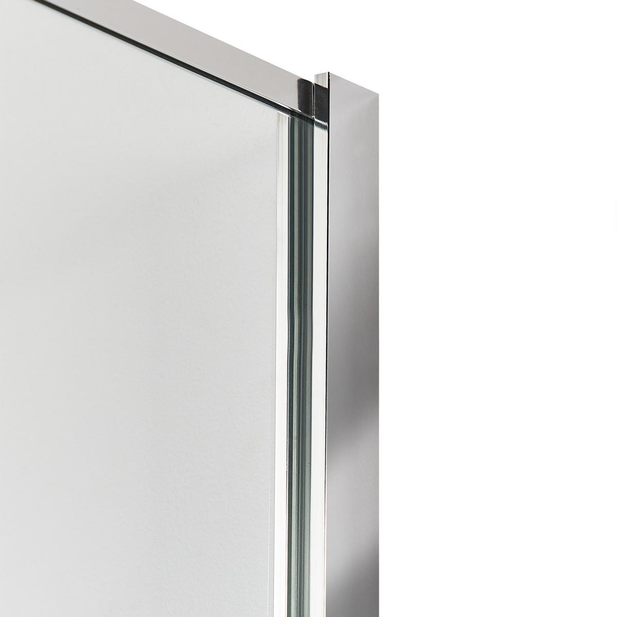 DUSCHWAND 80/190 cm Silber Waspam - Transparent/Silberfarben, Glas (80/190cm) - Beliani