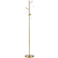 STEHLEUCHTE, Stehlampe, 40 W Standlampe mit E27 Fassung, Metall, ohne Glühbirne - Goldfarben, Metall (27/27/169cm) - HOMCOM