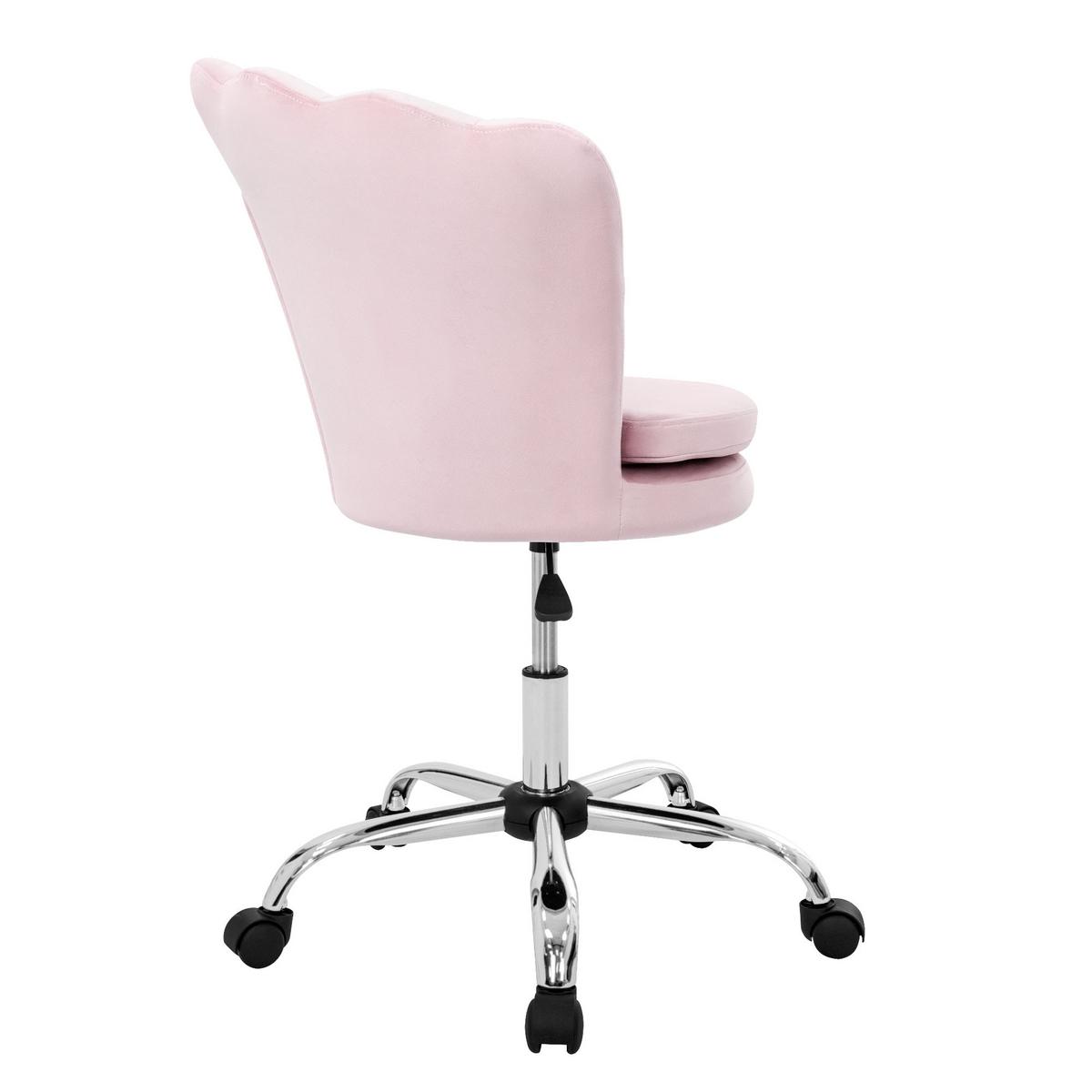 BÜROSTUHL Samt Hellrosa - Hellrosa, Metall (68/90/68cm) - ML-DESIGN