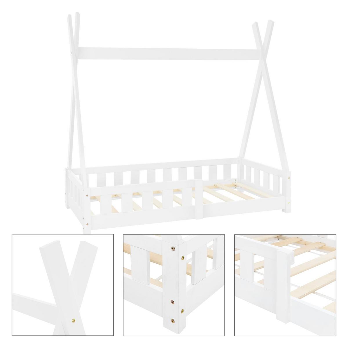 KINDERBETT Tipi 70x140 cm Weiß - Weiß, Holz (70/140cm) - ML-DESIGN