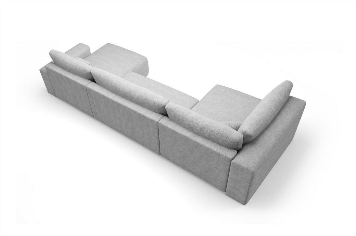 WOHNLANDSCHAFT Arona Xl - Hellgrau, Holzwerkstoff/Textil (397/70/148cm) - Fun Möbel