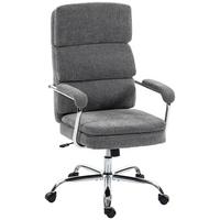 BÜROSTUHL Chenille-Stoff Grau - Silberfarben/Grau, Textil/Metall (65/118/72.5cm) - HOMCOM