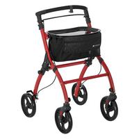 WOHNUNGSROLLATOR Aktiv rot mit Transporttasche - Rot, Metall (66/90/56cm) - Juskys