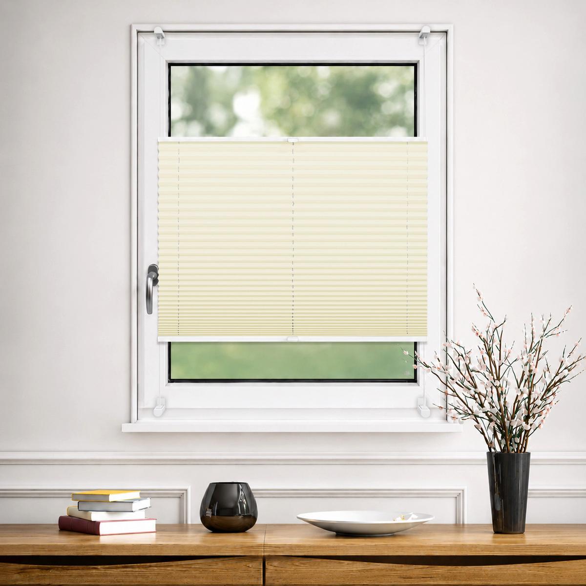 PLISSEE Thermo Basic 75 x 210cm Klemmfix ohne Bohren - Beige, Textil (75/210/210cm) - Deco-Raum