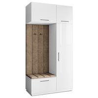GARDEROBENSCHRANK REMA 120/240/60 cm Modern Garderobe-Set Weiß - Weiß/Mokka, Holzwerkstoff (120/240/60cm) - MASSENO