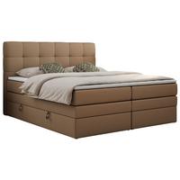 BOXSPRINGBETT LUKA KING 200/200 Braun Kunstleder - H3 - Braun, Holz/Textil (200/200cm) - MKS