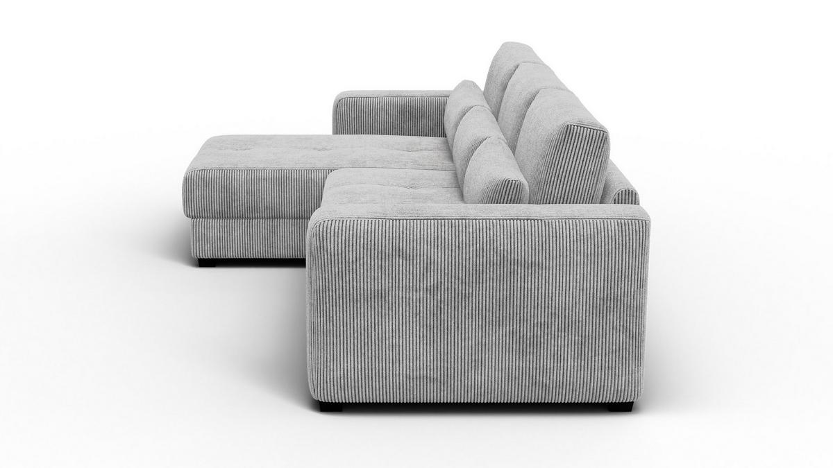 ECKSOFA OLI 4-Sitzer links, hellgrau - Hellgrau, Holz/Textil (295/172cm) - Wozimo