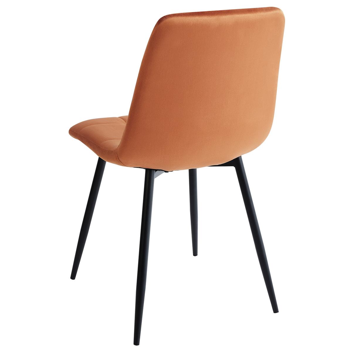 ESSZIMMERSTUHL 4er-Set Samtstoff Orange Powell - Orange, Textil (45/88/62cm) - Beliani