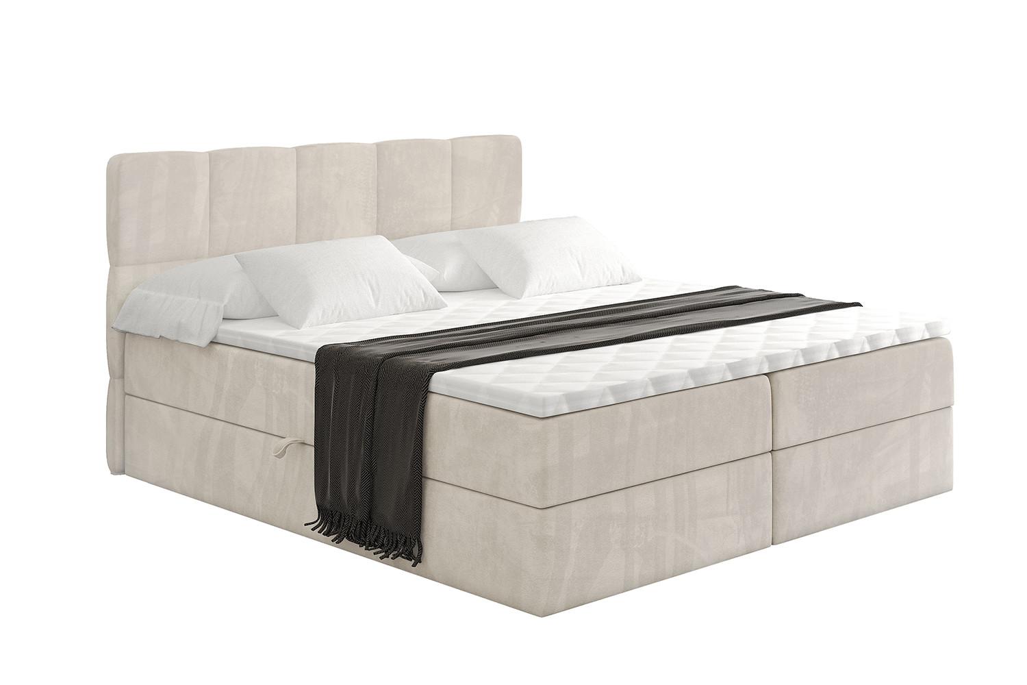 BOXBETT mit Matratze H3 und Lattenrost - LIRO - 180x200 - Beige Casablanca - Beige, Holzwerkstoff/Kunststoff (180/200cm) - ALTDECOR