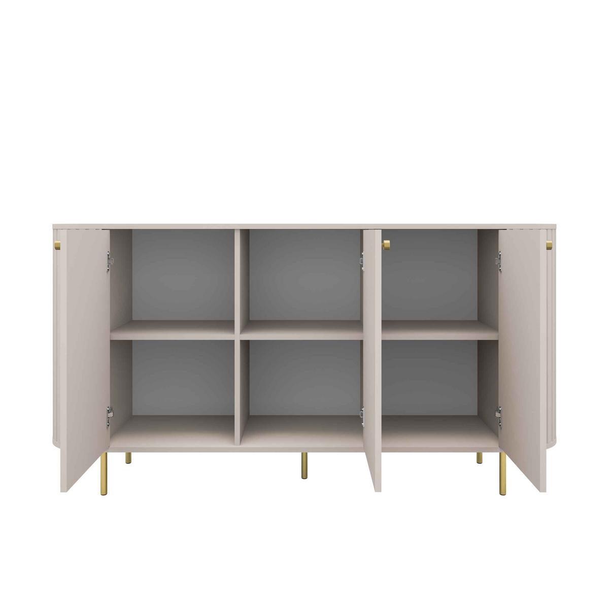 KOMMODE BOLLA 164,6/85,4/42,3cm mit Schubladen 3 Türen Beige - Beige, Holzwerkstoff (164.6/85.4/42.3cm) - MASSENO