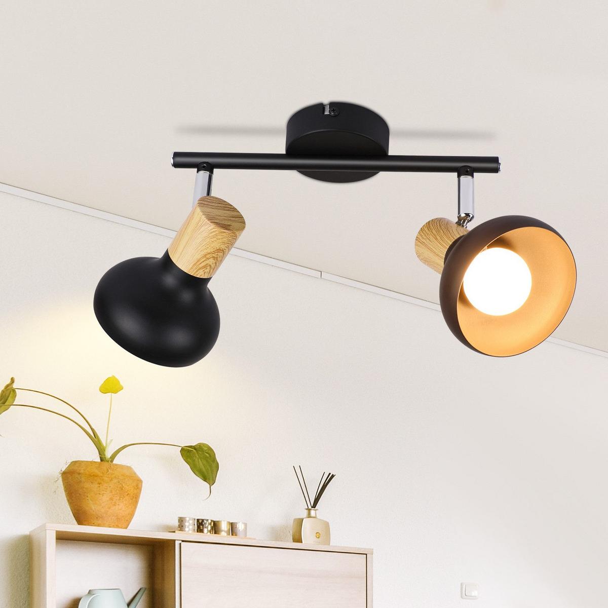 DECKENSTRAHLER Ledbetter 2-flammig 25.5/11/15.5cm - Schwarz, Metall (25.5/11/15.5cm) - Nettlife