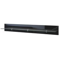 WANDREGAL Bari Schwarz Hochglanz - Schwarz Hochglanz, Holzwerkstoff (146/20/19cm) - Vladon