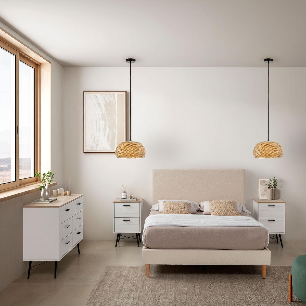 POLSTERBETT + Kopfteil 140x200 cm Niebla, Beige - Beige, Textil (140/200cm) - VS Venta-stock