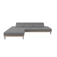 ELEKTRISCHES ECKSOFA Links MONA 316x205x85 Grau Bouclé - Silberfarben/Grau, Holzwerkstoff/Textil (316/205cm) - ALTDECOR