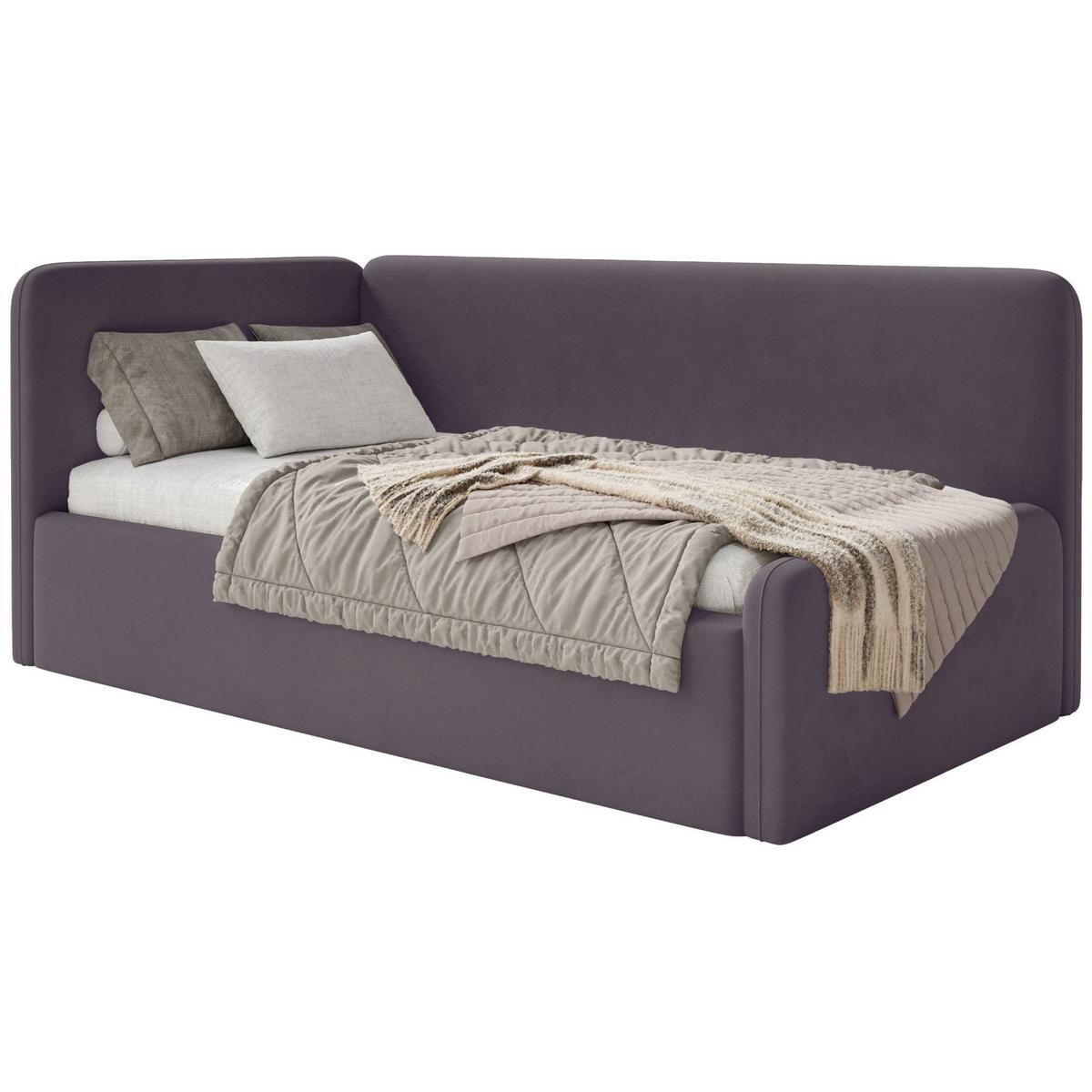 JUGENDBETT Fanko Samt Violett 90x200 cm - Lila/Schwarz, Kunststoff/Textil (90/200cm) - Selsey