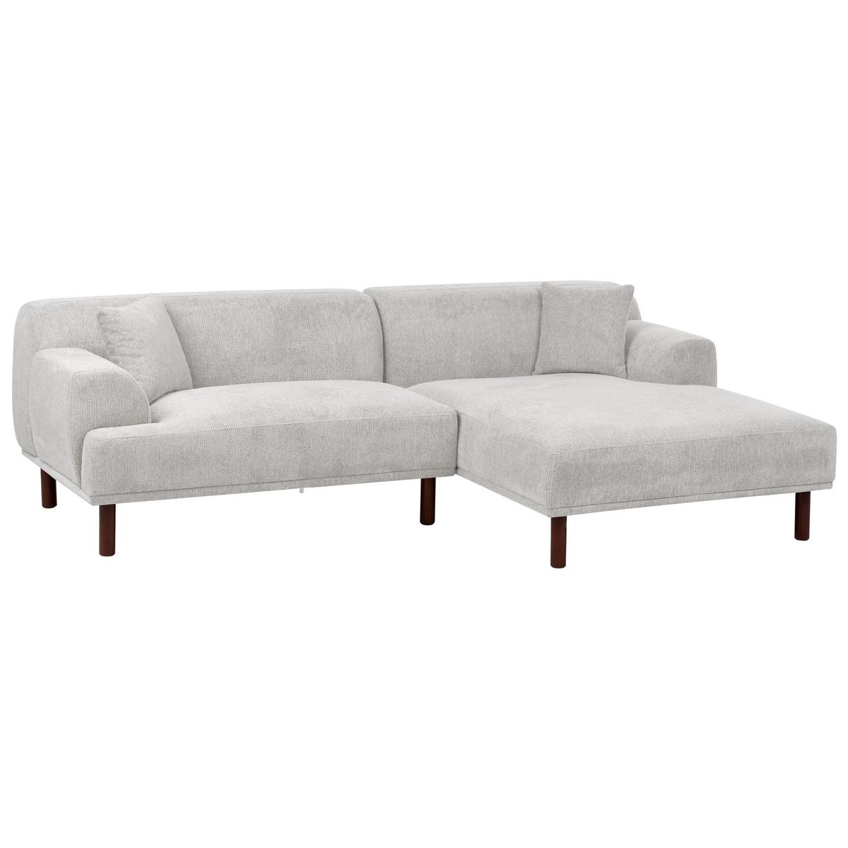 ECKSOFA 3-Sitzer Stoff Hellgrau linksseitig Holt - Hellgrau, Textil (241/159cm) - Beliani