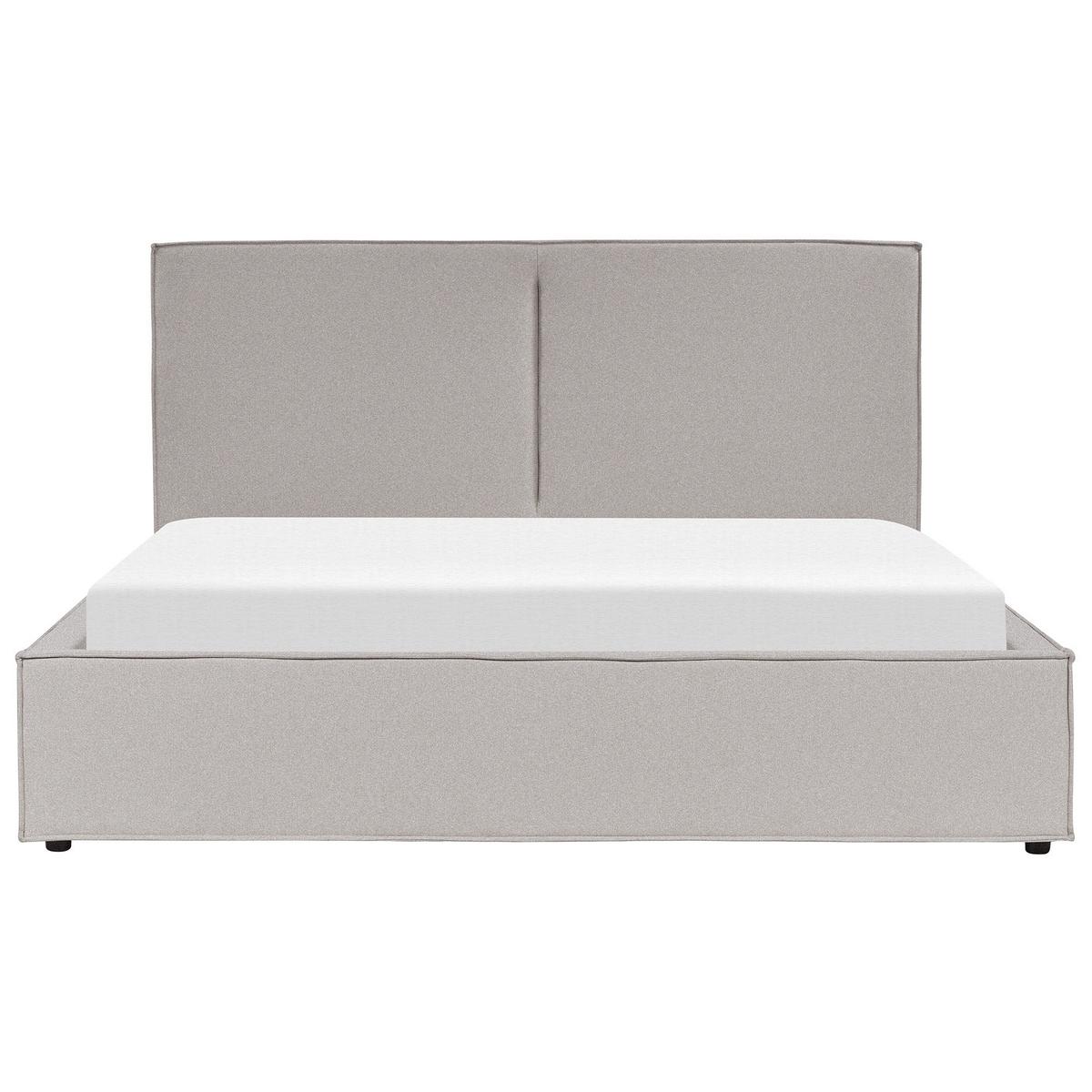POLSTERBETT 180/200cm Hellgrau Moissac - Hellgrau, Textil (180/200cm) - Beliani