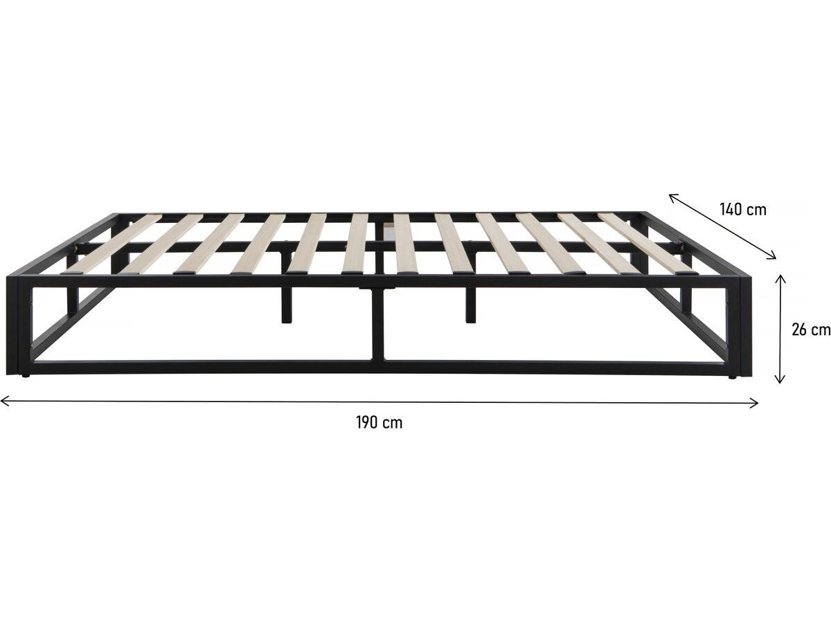 LATTENROST cadre de lit en métal 140 x 190 cm - noir Schwarz - Schwarz, Metall (190/140cm) - Habitat Garten