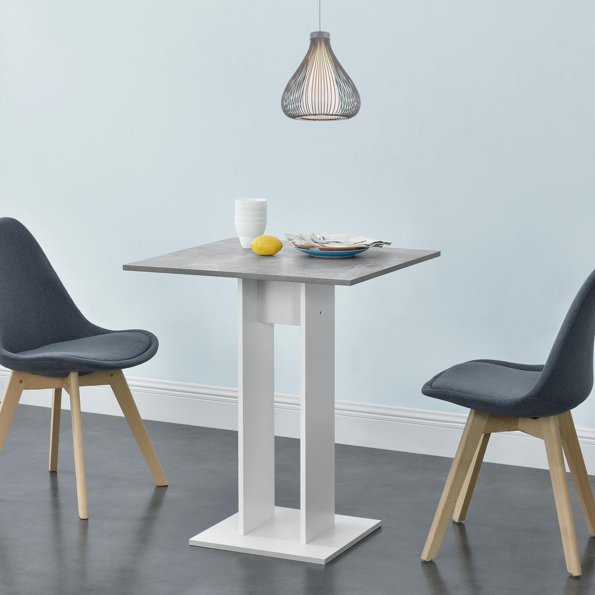 KÜCHENTISCH Lindesnes - Weiß/Grau, Holzwerkstoff (65/65/78cm) - [en.casa]