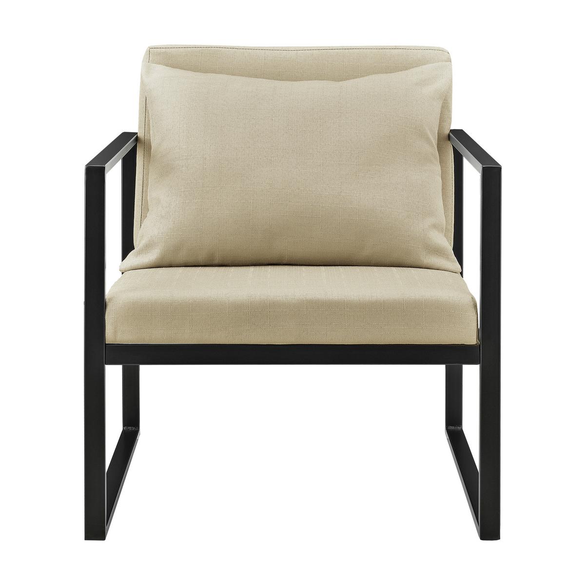 SESSEL-SET 2 TLG. Ragusa - Sandfarben, Textil/Metall (60/70/60cm) - [en.casa]