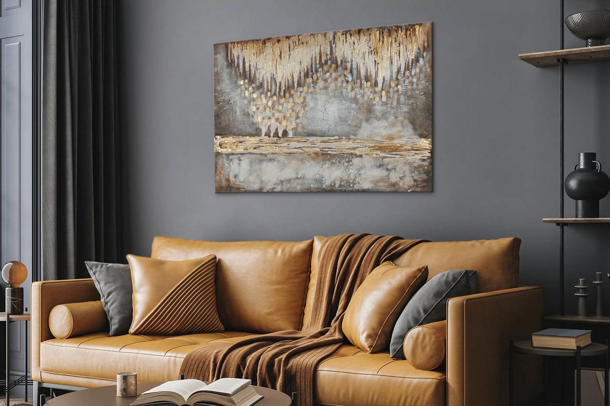 ÖLGEMÄLDE 120/80 cm - Beige/Braun, Holz/Textil (120/80cm) - KUNSTLOFT