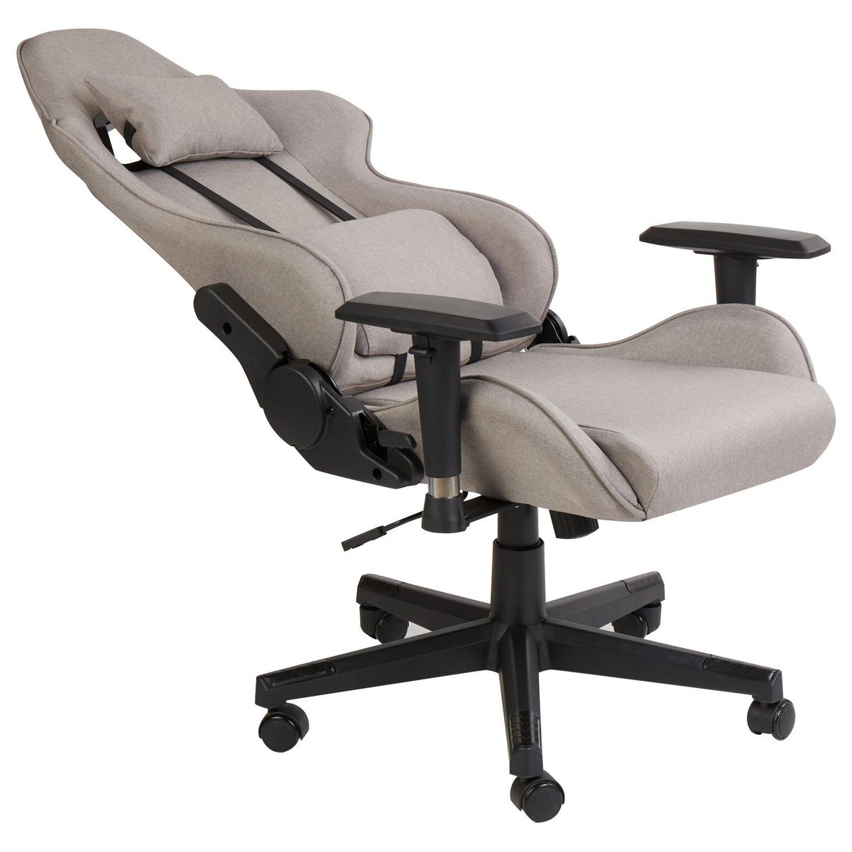GAMINGSTUHL Taupe Warrior - Taupe/Schwarz, Textil (62/122/62cm) - Beliani