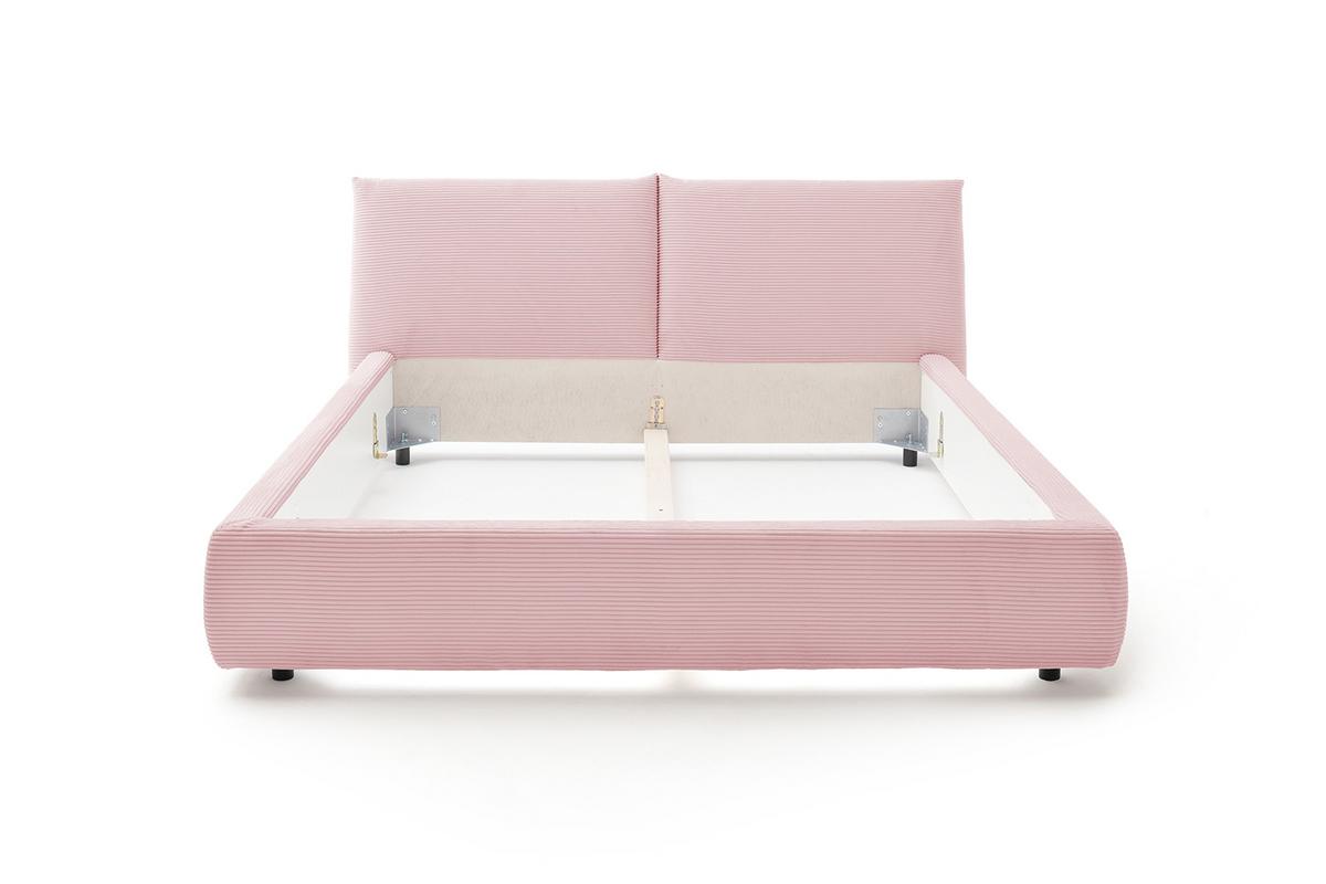 POLSTERBETT HENRY Pink Cord - Rosa, Textil (160/200cm) - KAWOLA