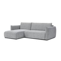 ECKSOFA TAUER 3-Sitzer rechts, hellgrau - Hellgrau/Schwarz, Holz/Textil (248/173cm) - Wozimo