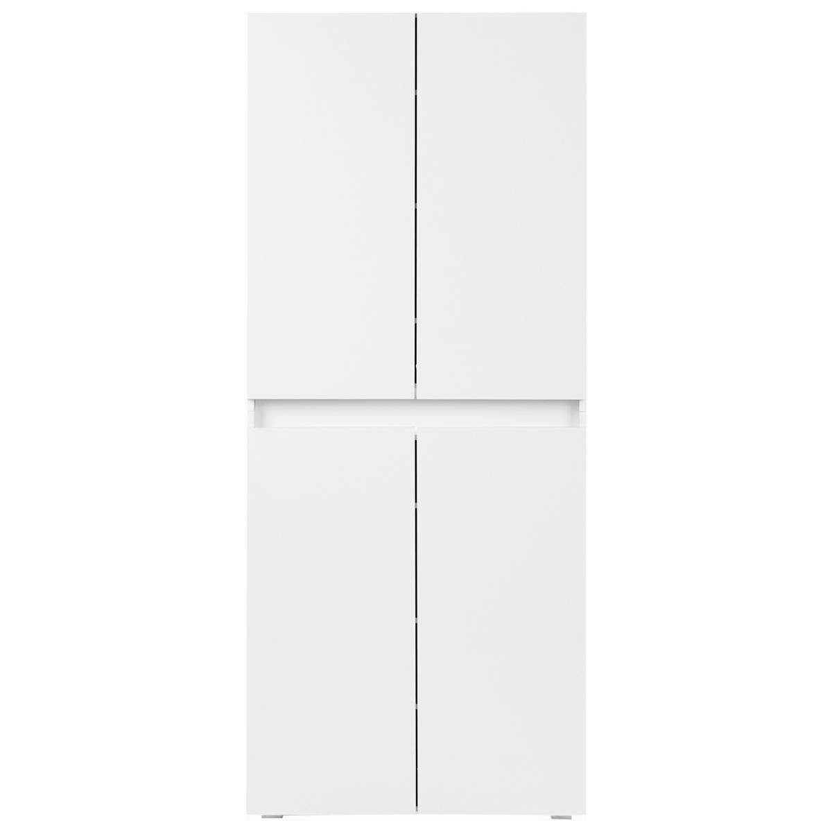 SCHUHSCHRANK Weiß Lethbridge - Weiß, Holzwerkstoff (77/180/36cm) - Beliani