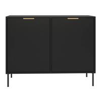 SIDEBOARD Vena Schwarz 100 cm - Goldfarben/Schwarz, Holzwerkstoff/Kunststoff (100.6/86/40cm) - Selsey