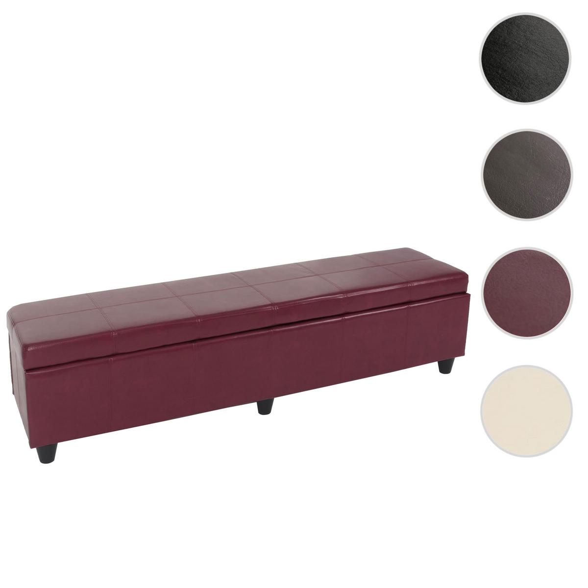 SITZBANK MIT AUFBEWAHRUNG XXL Rot - Rot, Textil (180/45/45cm) - MCW