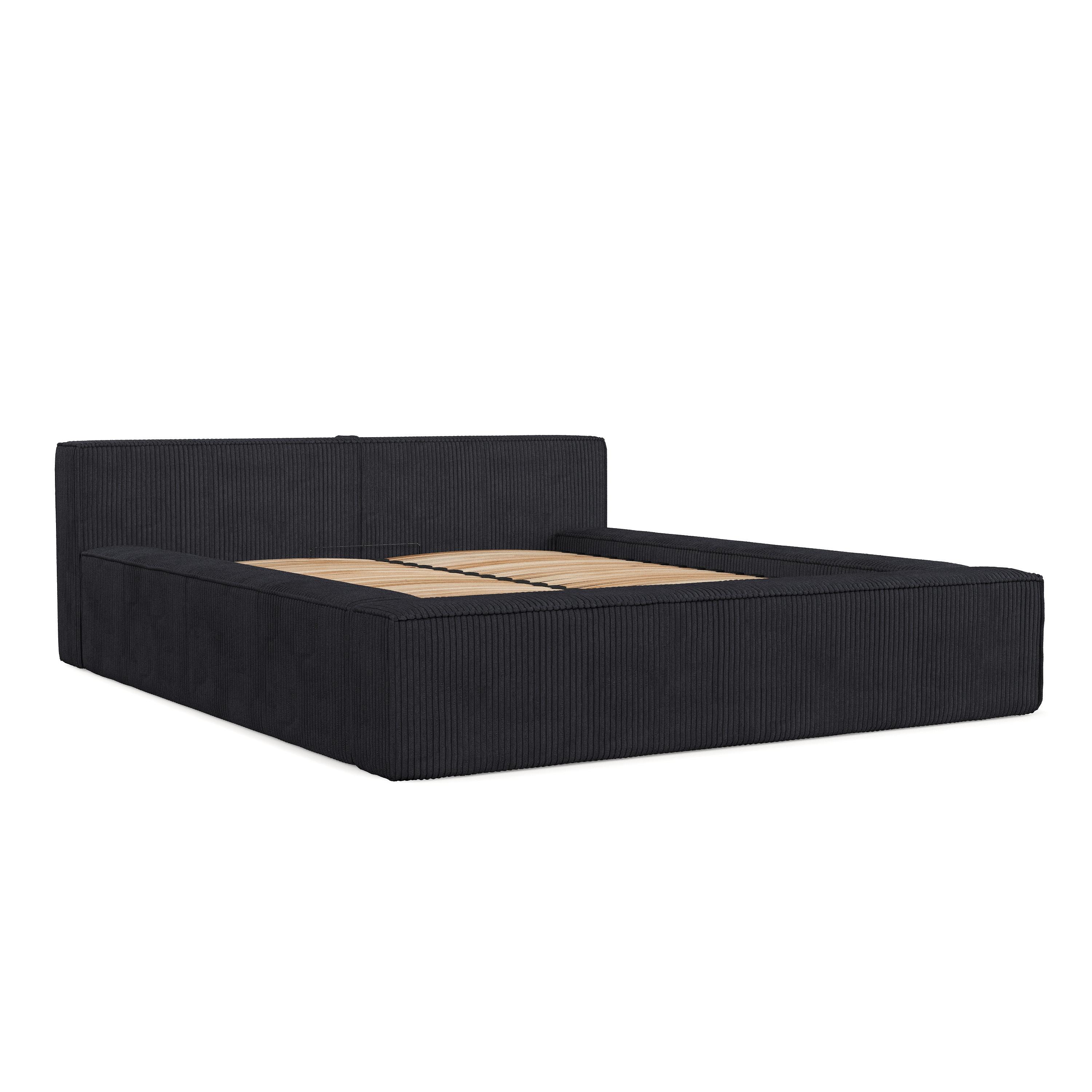 POLSTERBETT Casto mit Stauraum 180/200 cm Anthrazit im Poso Stoff - Anthrazit/Schwarz, Holz/Holzwerkstoff (180/200cm) - AltaBeds