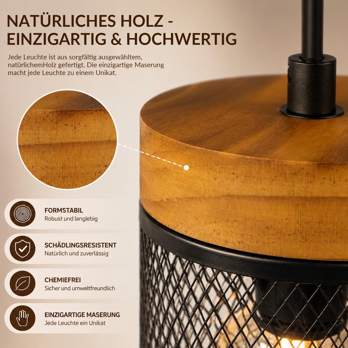 WANDLEUCHTE Nyth 15.5/10/33 cm - Schwarz, Holz/Metall (10/33/15.5cm) - ZMH