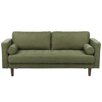 3-SITZER-SOFA dunkelgrün Nurmo - Dunkelbraun/Grün, Textil (177/78/74cm) - Beliani