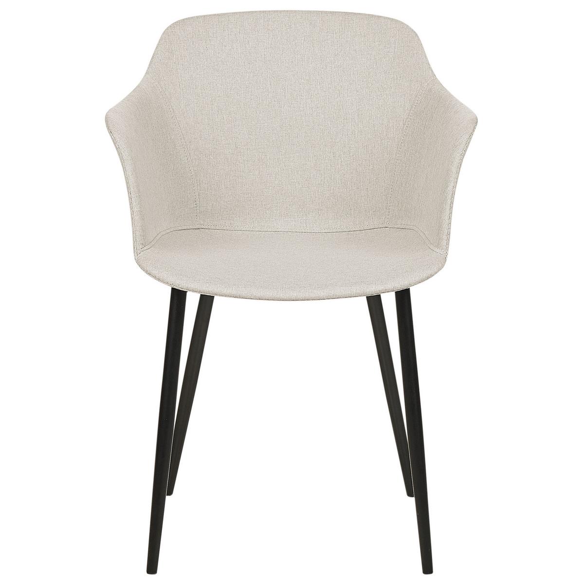 ESSZIMMERSTUHL 2er-Set hellbeige/schwarz Elim - Beige/Schwarz, Textil (59/82/45cm) - Beliani