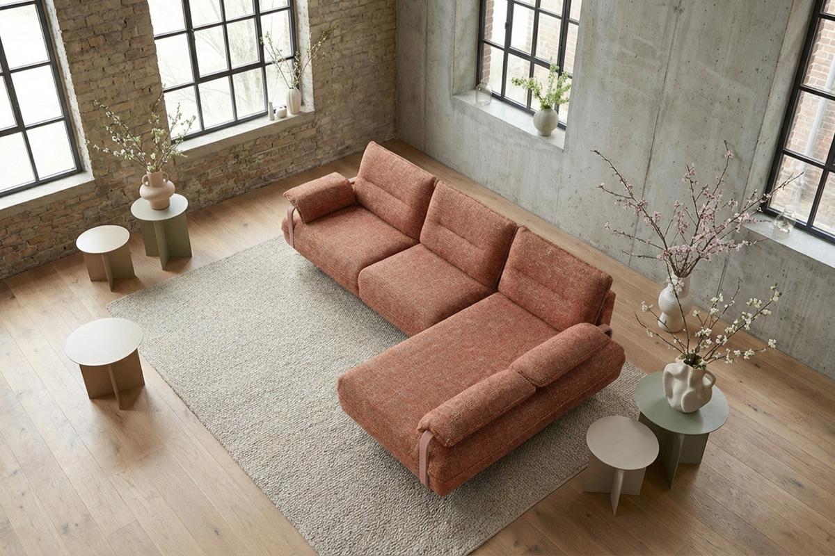 ECKSOFA ANISSA Braun Flachgewebe - Schwarz/Braun, Kunststoff/Textil (185/297cm) - KAWOLA