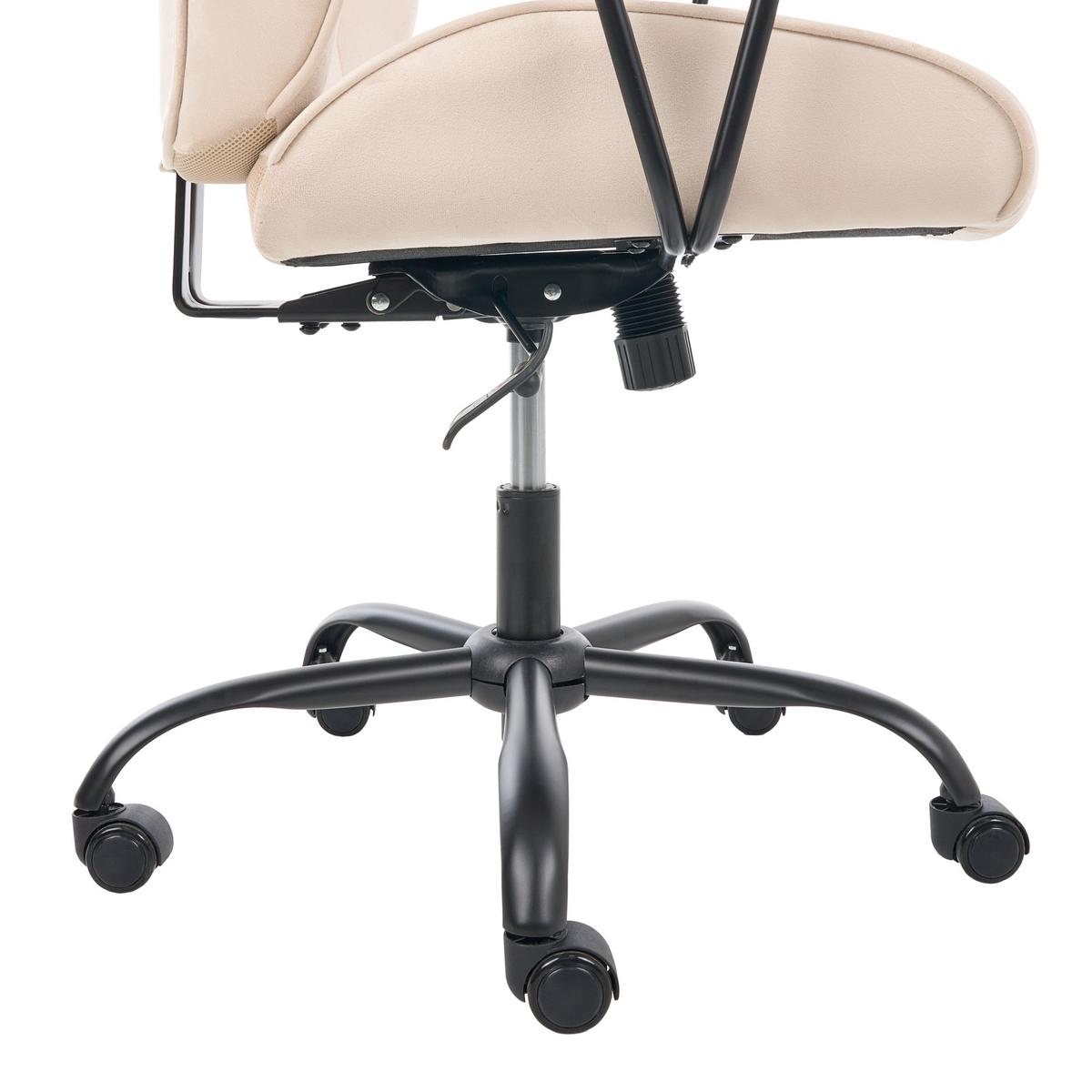 BÜROSTUHL Samtstoff Hellbeige Titan - Beige, Textil (72/118/65cm) - Beliani