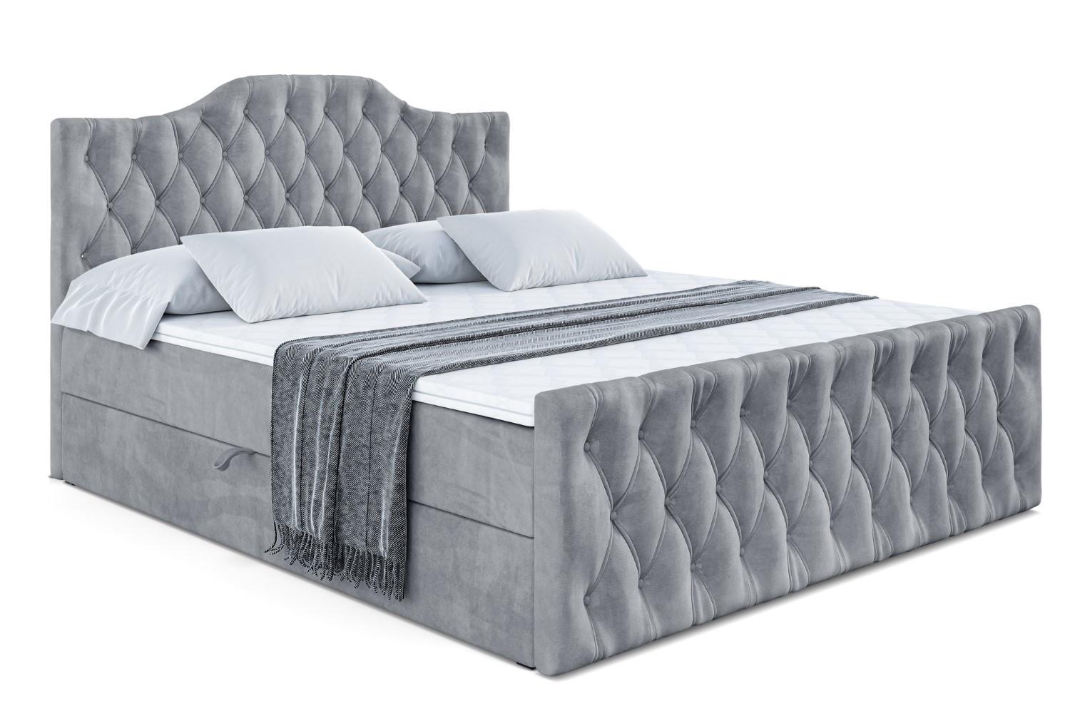 BOXBETT VILA-1-Z - 140x200 cm - H3 - Grau - Grau, Holzwerkstoff (140/200cm) - ALTDECOR