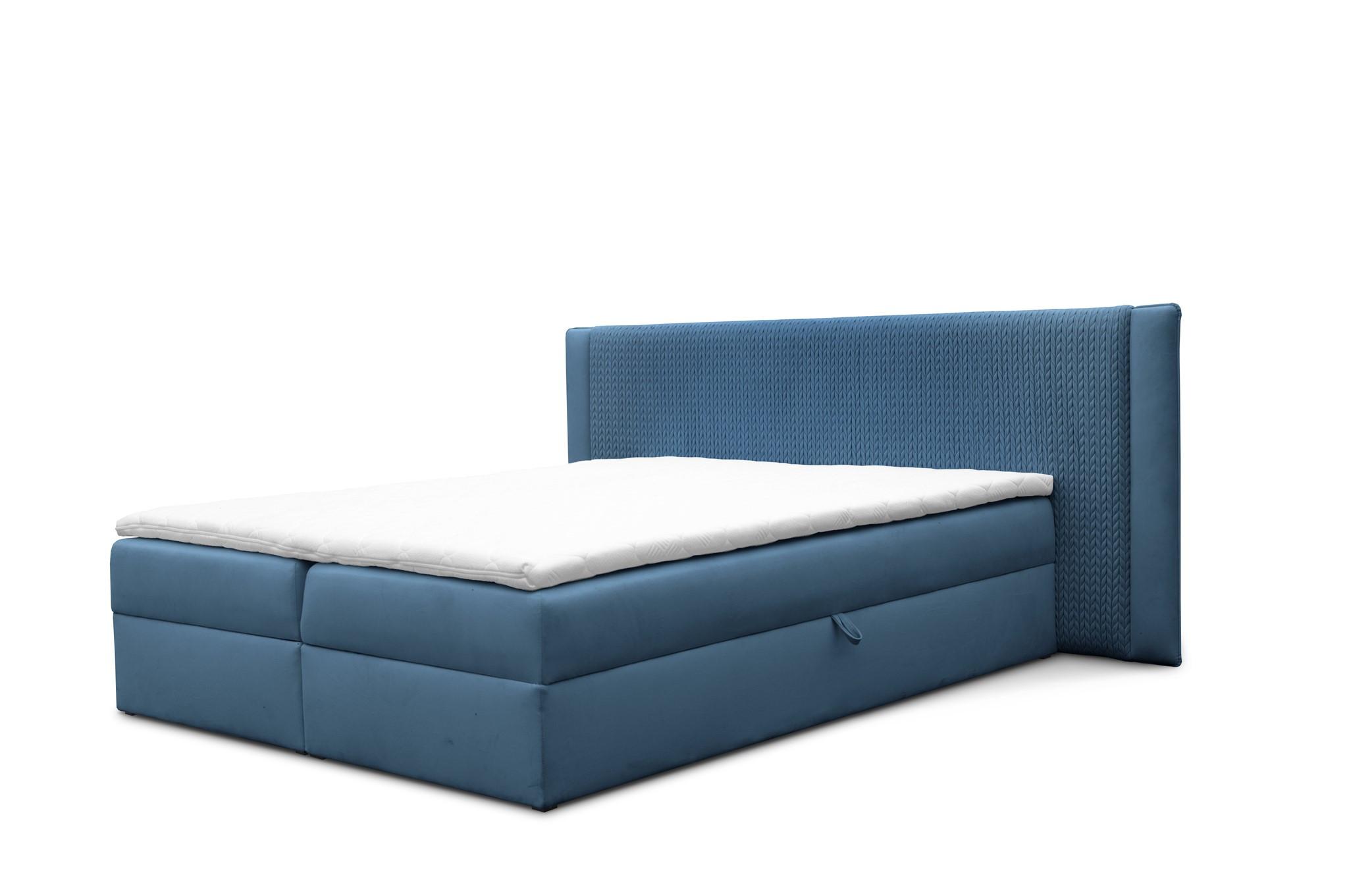 BOXBETT Cedric In Magic Velvet - Blau, Holzwerkstoff/Textil (120/200cm) - Fun Möbel