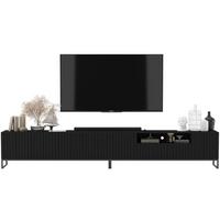 TV-LOWBOARD 2er-Set Elpis2 Schwarz matt mit schwarzem Metallrahmen 150 cm - Schwarz, Holzwerkstoff/Metall (300/51.5/36.5cm) - Meble Lindner
