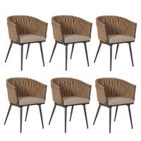 ESSZIMMERSTUHL Beige, Braun 6er-Set - Beige/Braun, Textil (61/82/57cm) - MCW