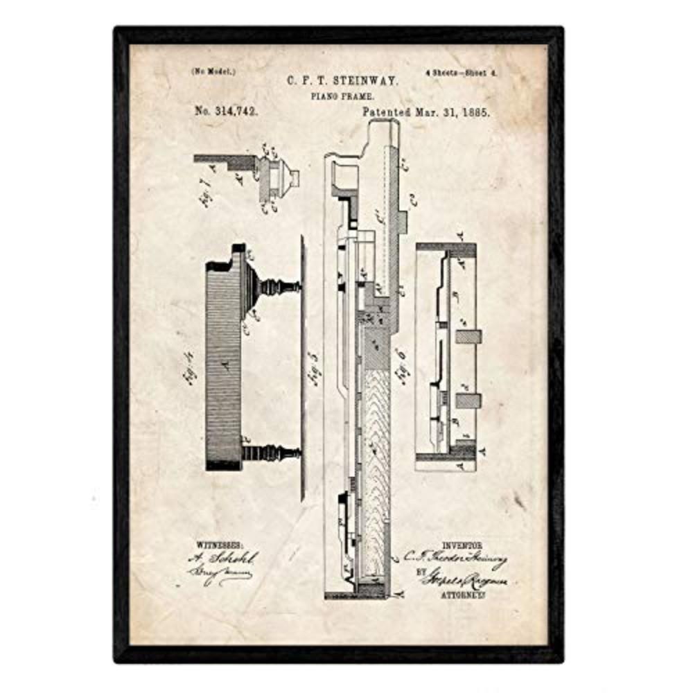 POSTER Klavier 3 Patent A3 Rahmenlos - Klar, Papier (29.7/5/42cm) - Nacnic