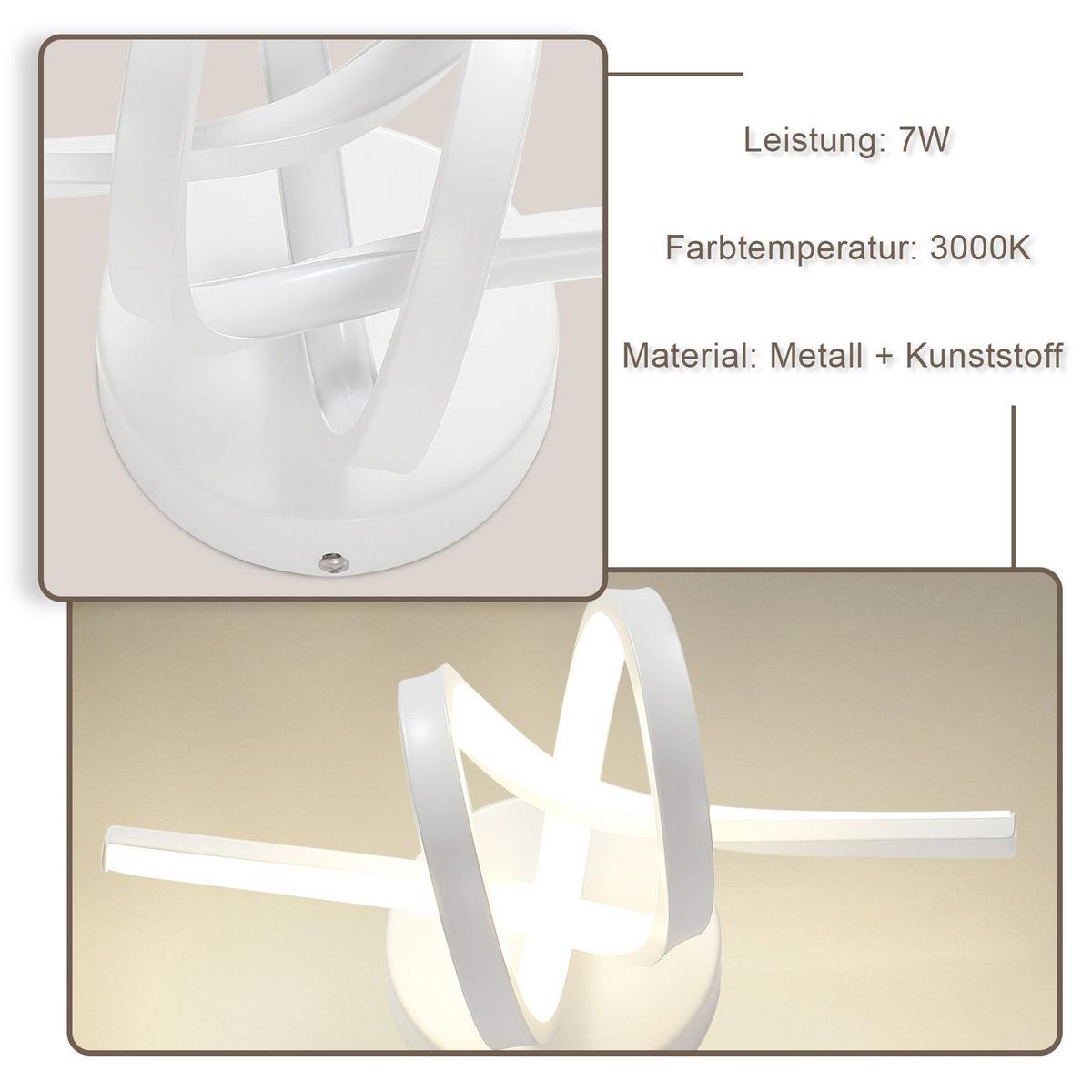 LED WANDLEUCHTE Nassar - Weiß, Metall (31/19.5/17cm) - Nettlife