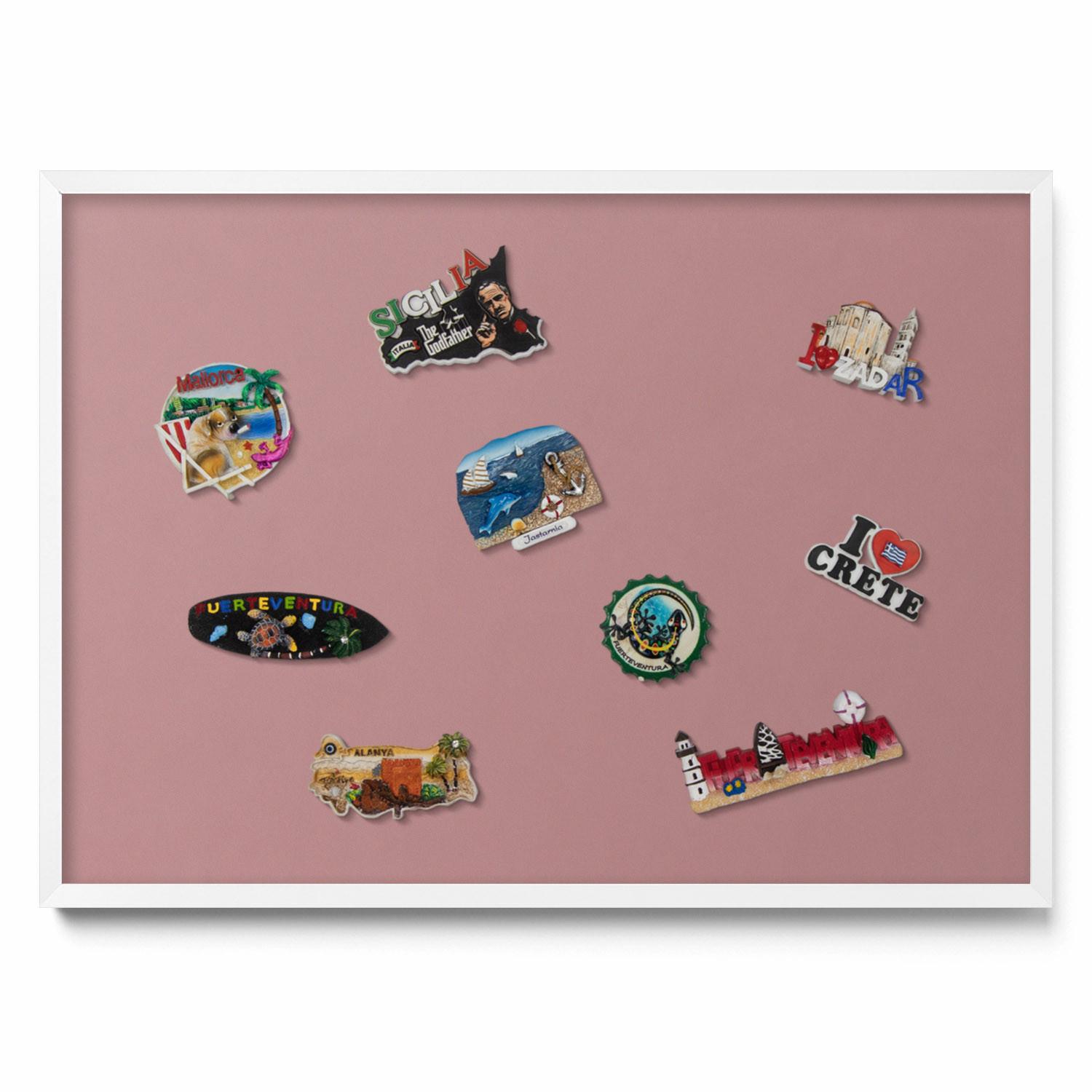 MAGNETTAFEL 70x50 cm Weißer Rahmen Pastellrosa - Rosa, Metall (70/50/0.4cm) - TULUP