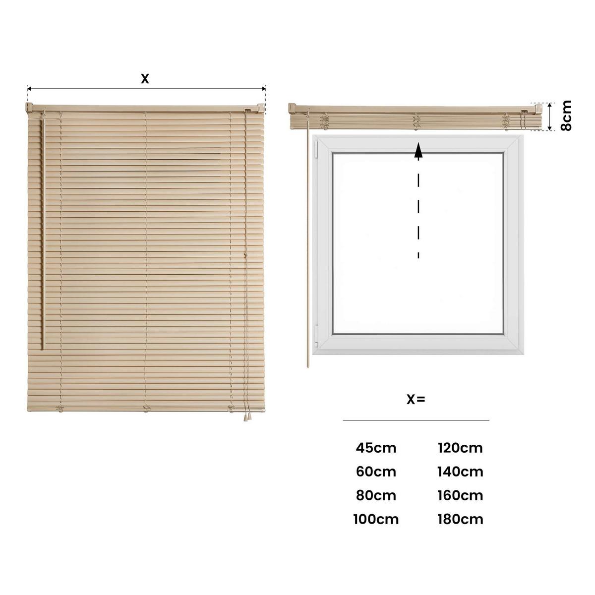 JALOUSIEN vinyl venetianische mit Taupe Zugschnur 75x160 - Braun, Kunststoff (75cm) - STORESDECO
