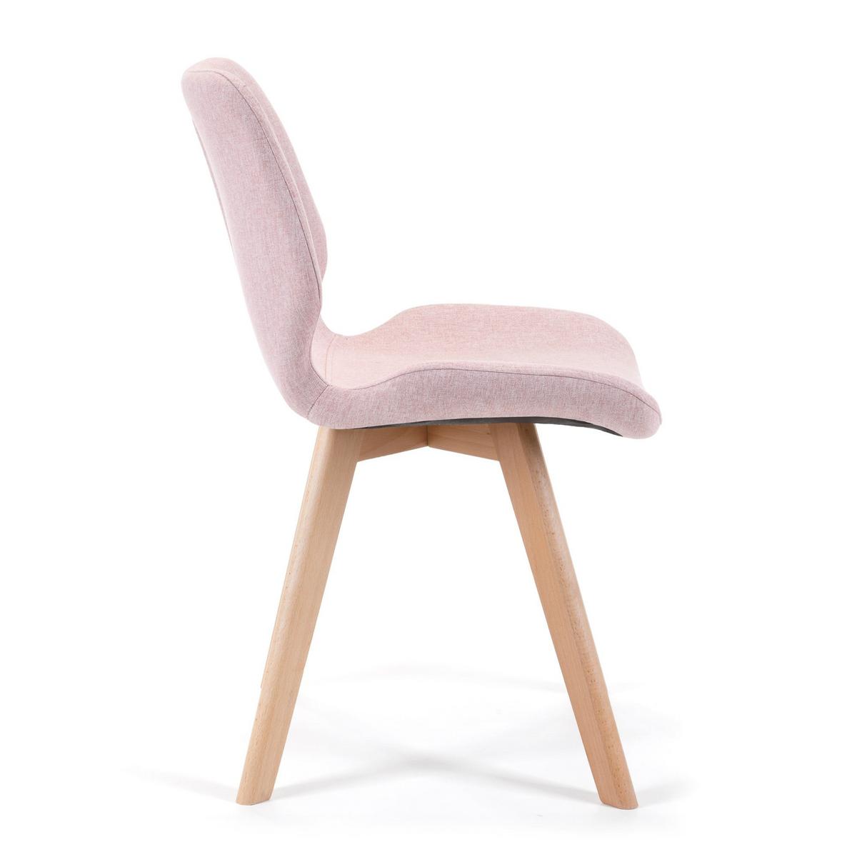 POLSTERSTUHL 4er Set, Holzbeine Rosa 45,5/82,5/59 - Rosa, Textil (45.5/82.5/59cm) - RAUMHIRSCH FURNITURE