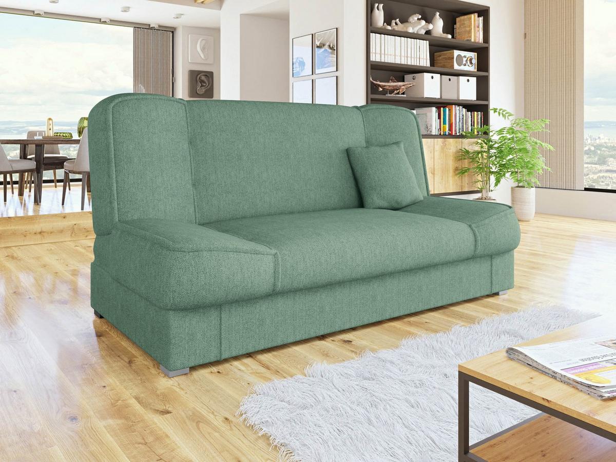 SCHLAFSOFA Gabi - Silberfarben/Mintgrün, Holz/Kunststoff (175/80/80cm) - MIRJAN24