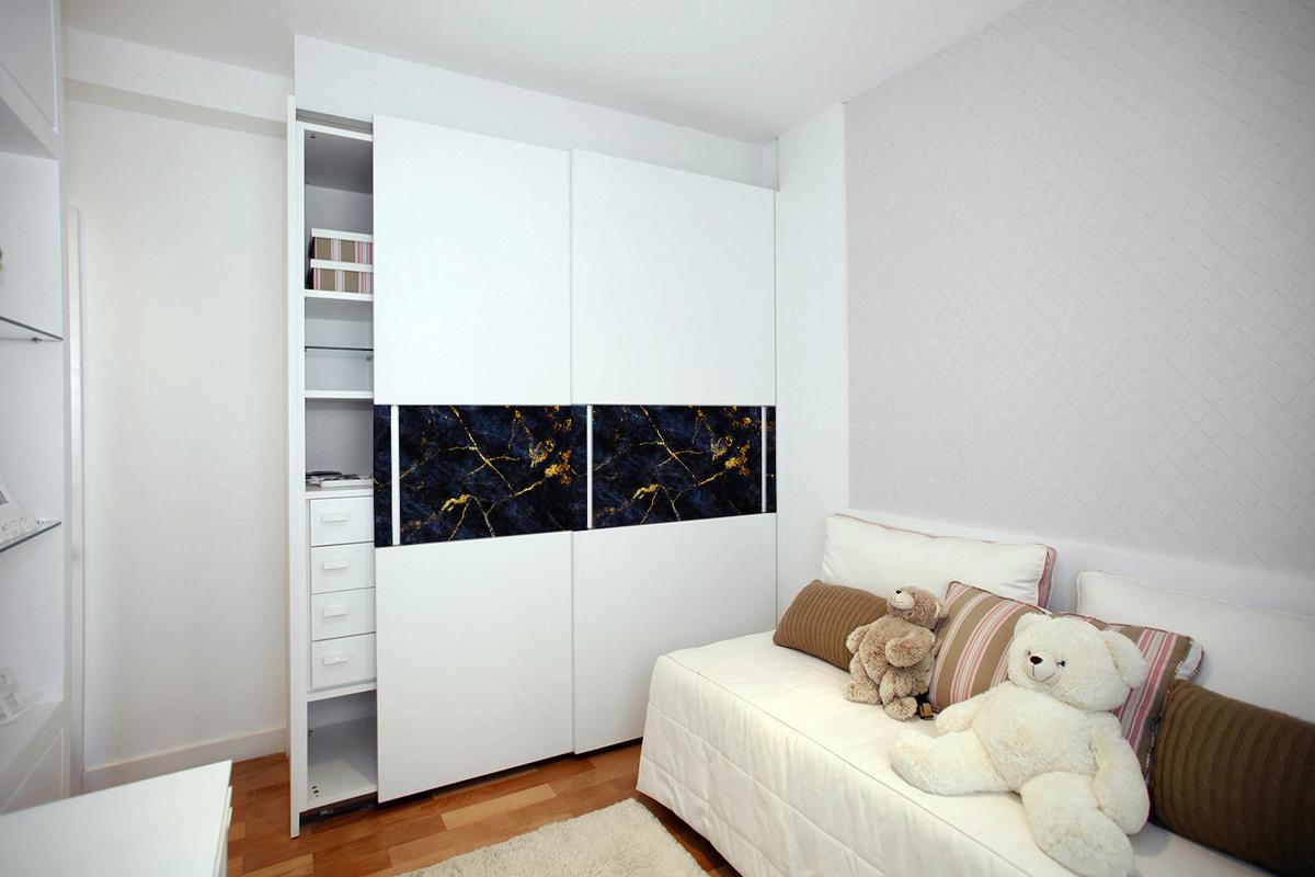 MÖBELAUFKLEBER 100x50 cm Blauer Marmor - Blau, Kunststoff (100/50/50cm) - TULUP